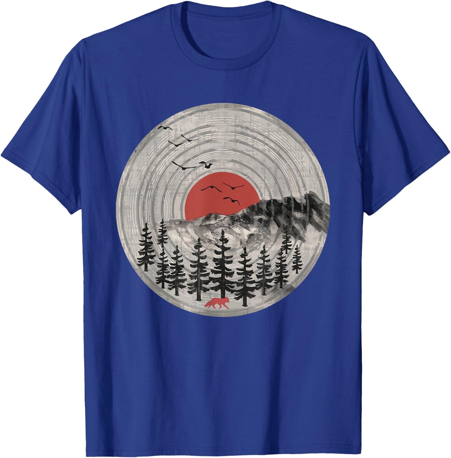 Wildlife Trees Outdoors Nature Retro Forest T-Shirt - T-Shirt | Royal