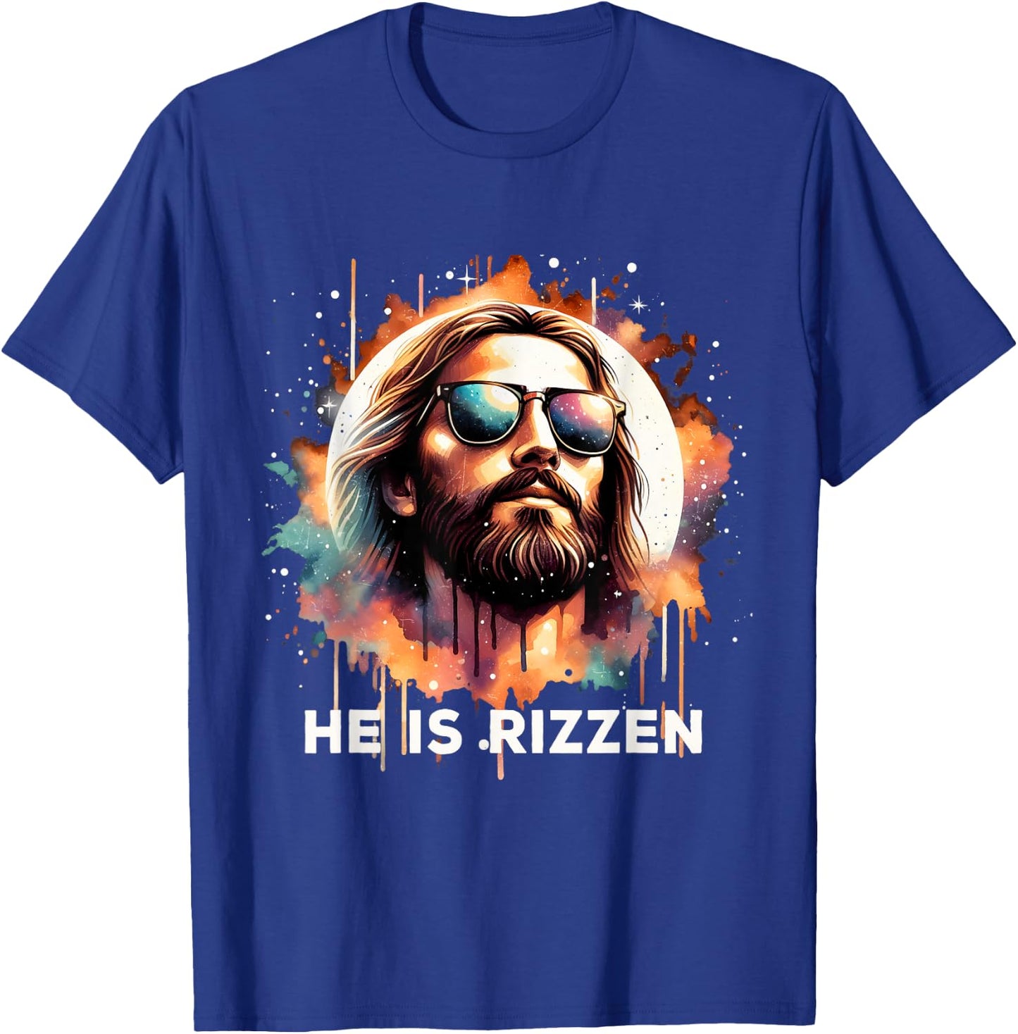 He Is Rizzen Christian Jesus Is Rizzen Retro Jesus Christian T-Shirt - T-Shirt | Royal