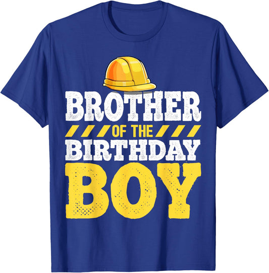 Brother of the Birthday Boy Construction Birthday Party T-Shirt - T-Shirt | Royal