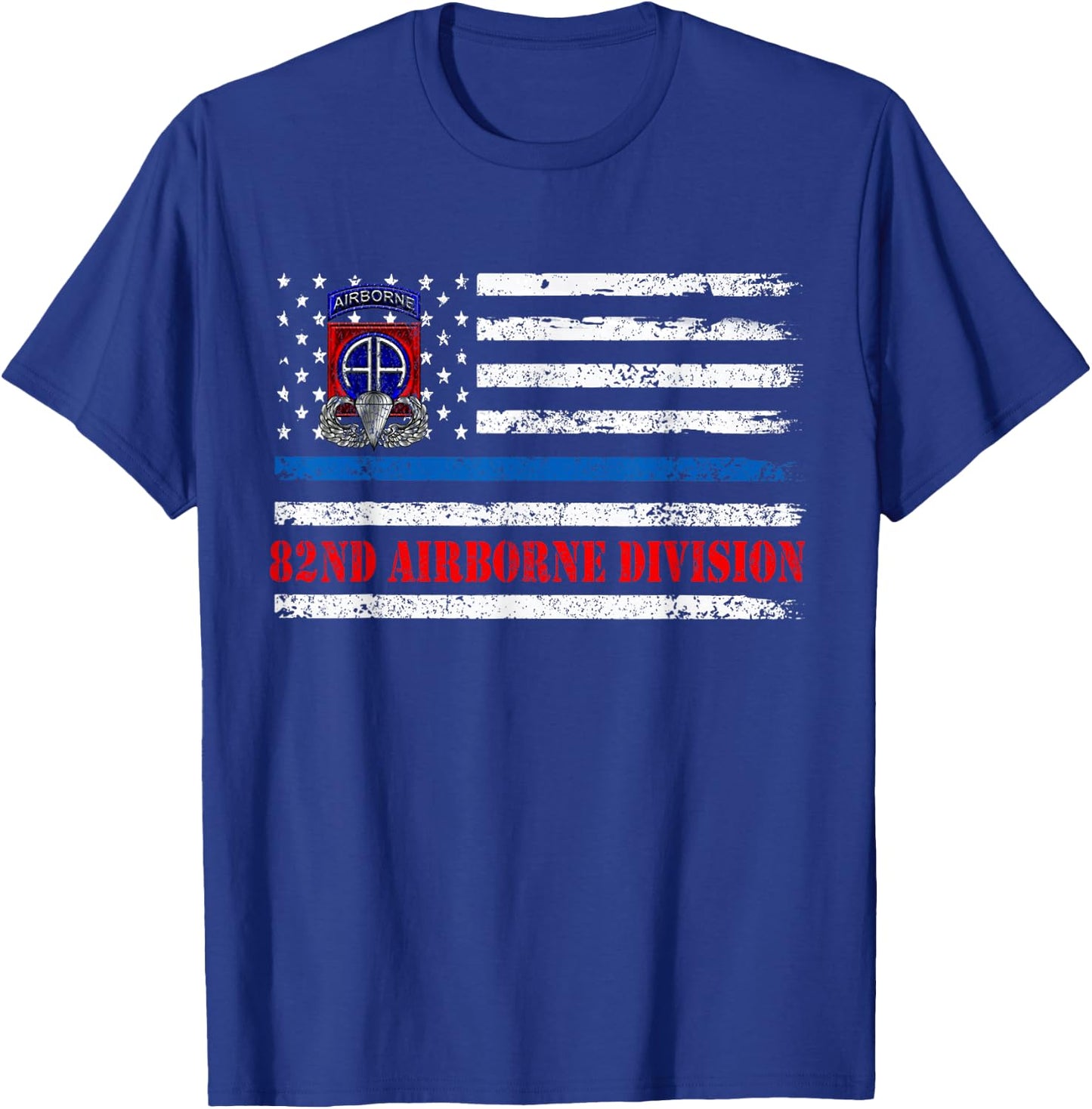 82nd Airborne Division Flag , Veterans Day Gift T-Shirt - T-Shirt | Royal