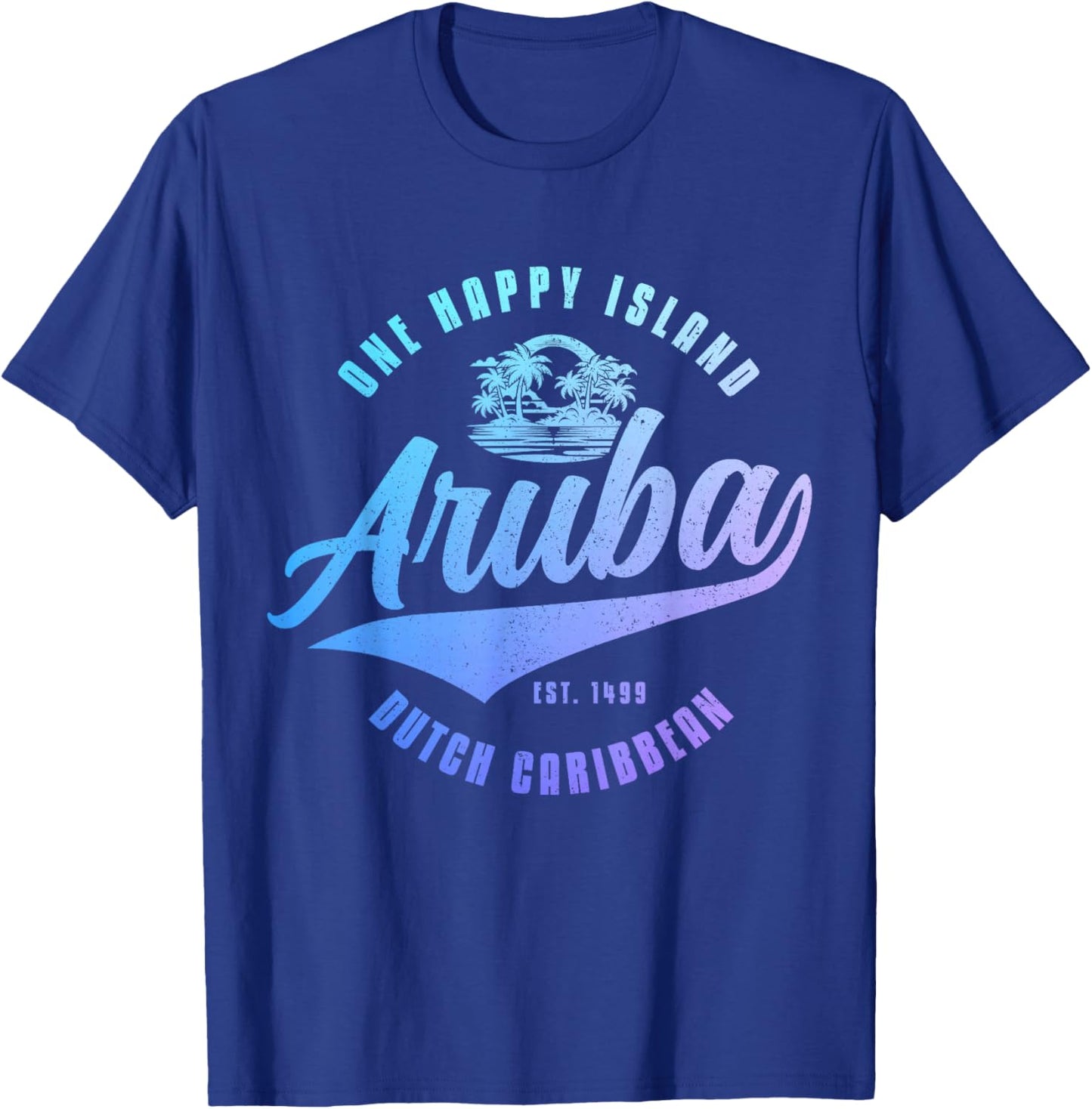 Aruba Happy Island Craibbean Souvenir Pride Vintage T-Shirt - T-Shirt | Royal