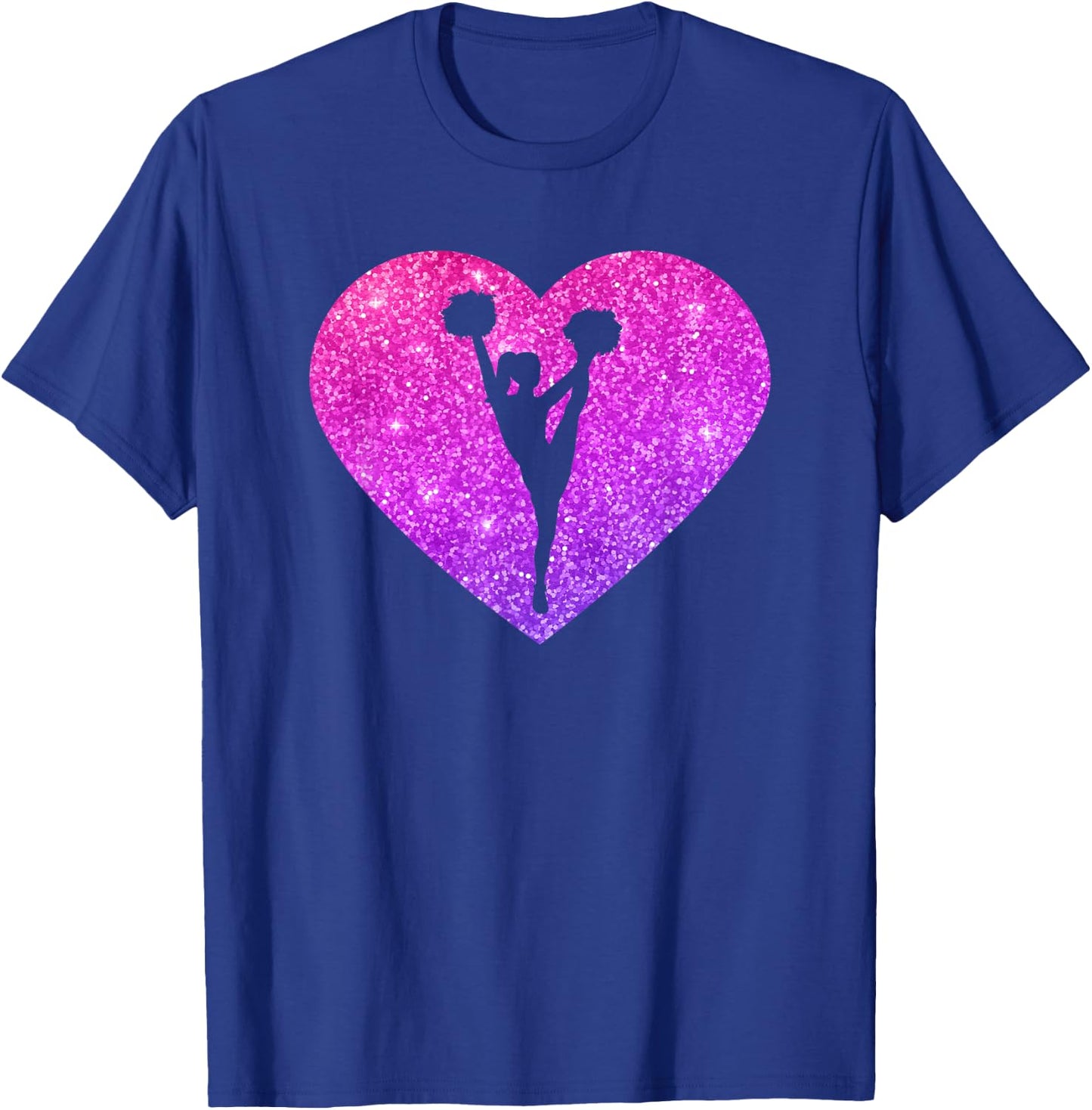 Cute Cheerleader Heart Gift Girls Teens And Women T-Shirt - T-Shirt | Royal