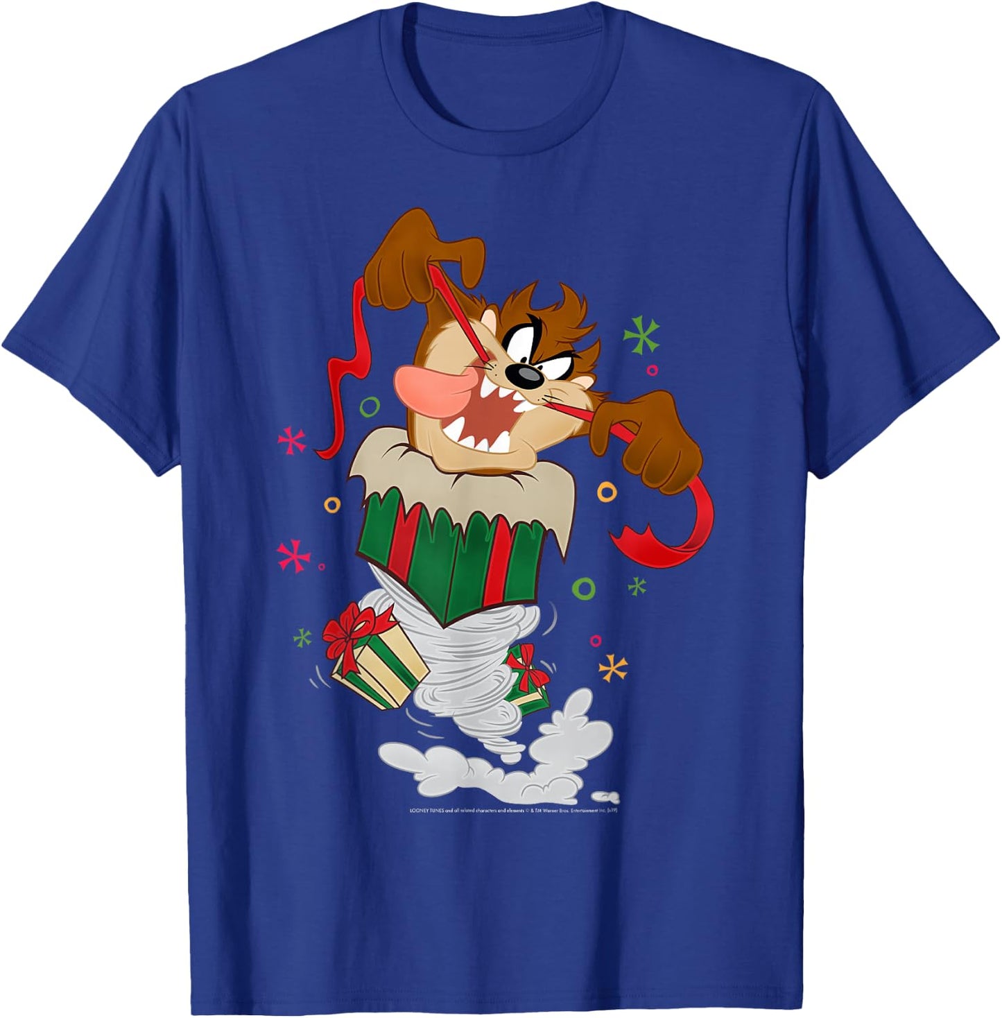 Looney Tunes Christmas Taz Ripping Presents T-Shirt - T-Shirt | Royal
