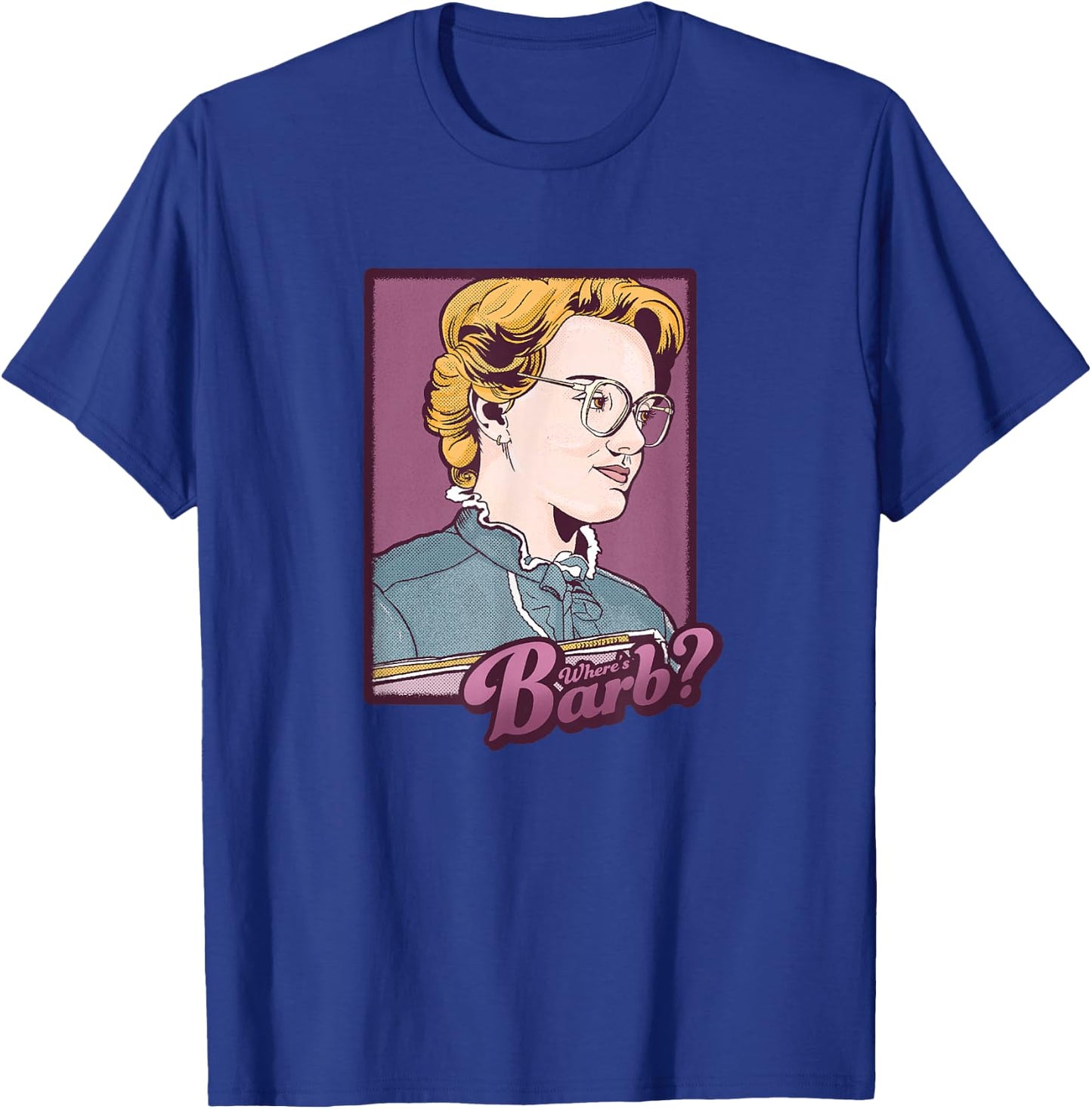 Stranger Things Where's Barb? cartoon poster T-Shirt - T-Shirt | Royal