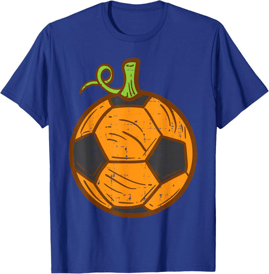 Halloween Soccer Ball Pumpkin Football Costume Boys Kids Men T-Shirt - T-Shirt | Royal