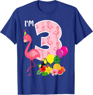 Flamingo Birthday I'm 3 Tropical Flamingo Theme 3rd Birthday T-Shirt - T-Shirt | Royal