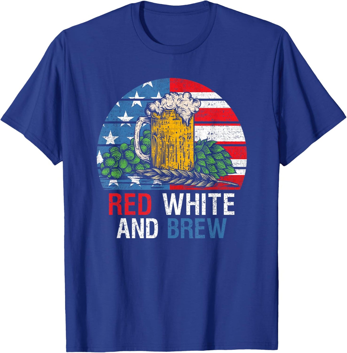 Red White And Brew 4th Of July Craft Beer Father Gift Men T-Shirt - T-Shirt | Royal
