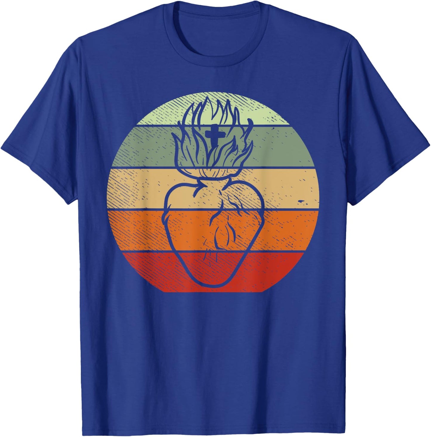 Heart Jesus Sacred God Religious Catholic Christian Gift T-Shirt - T-Shirt | Royal