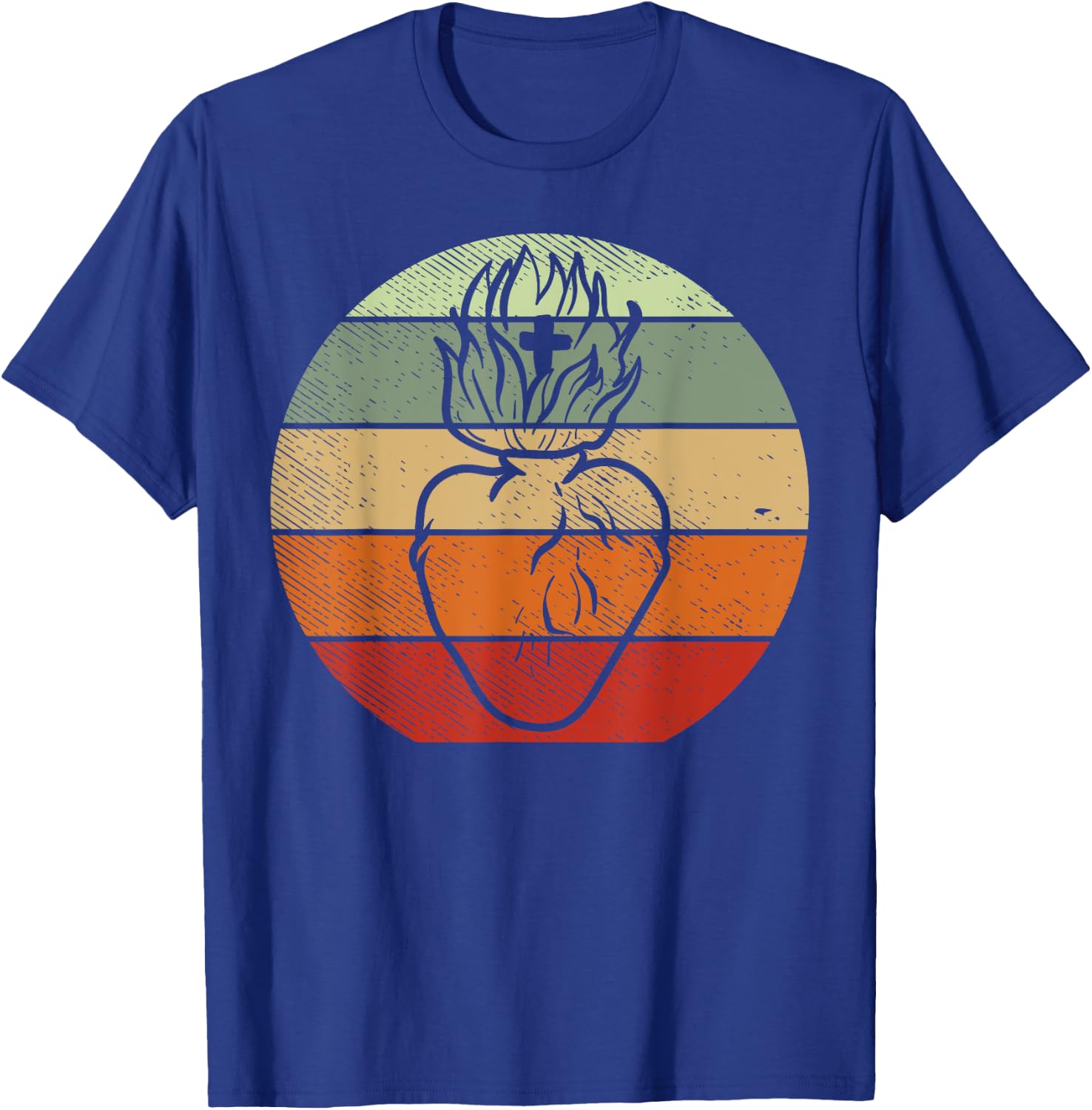 Heart Jesus Sacred God Religious Catholic Christian Gift T-Shirt - T-Shirt | Royal