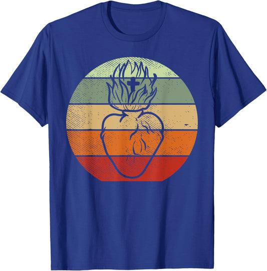 Heart Jesus Sacred God Religious Catholic Christian Gift T-Shirt - T-Shirt | Royal