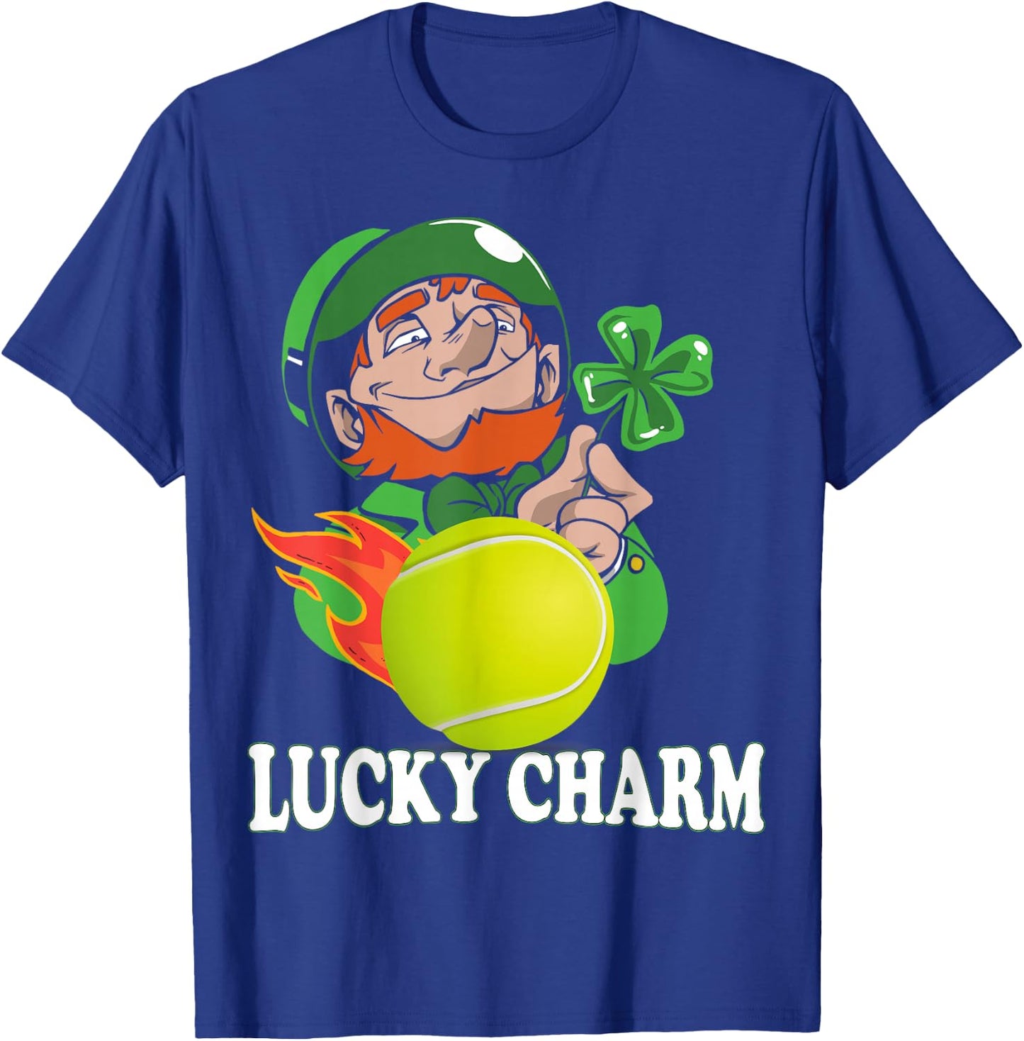 Funny St Patricks Day Gifts for Boys Men Lucky Charm Tennis T-Shirt - T-Shirt | Royal