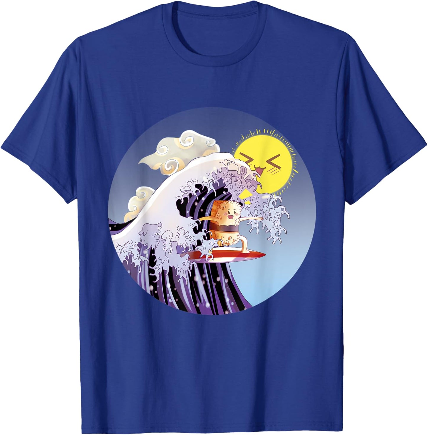 Sushi Surfing Kawaii Waves Gift Surfer Shirt Trendy Cute T-Shirt - T-Shirt | Royal