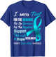 I Wear Teal For Sexual Assault Awareness T-Shirt - T-Shirt | Royal