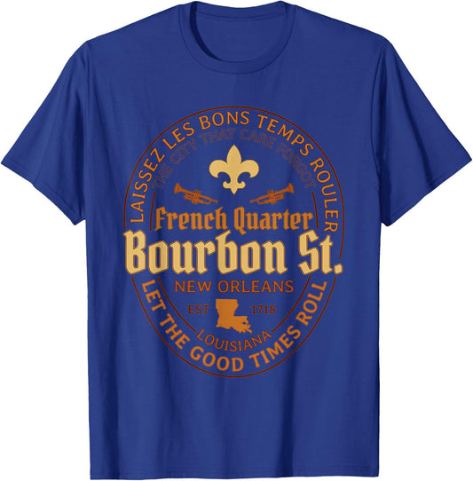 French Quarter Bourbon St New Orleans Souvenir Gift T-Shirt - T-Shirt | Royal