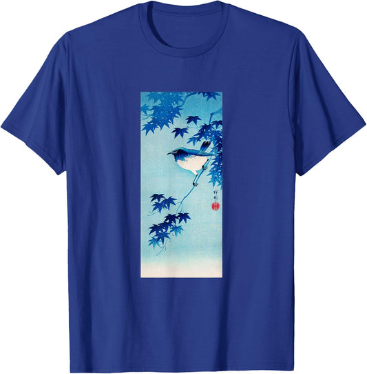 Aesthetic Vintage Japanese Shirt Bird Print Art Gifts Shirt T-Shirt - T-Shirt | Royal