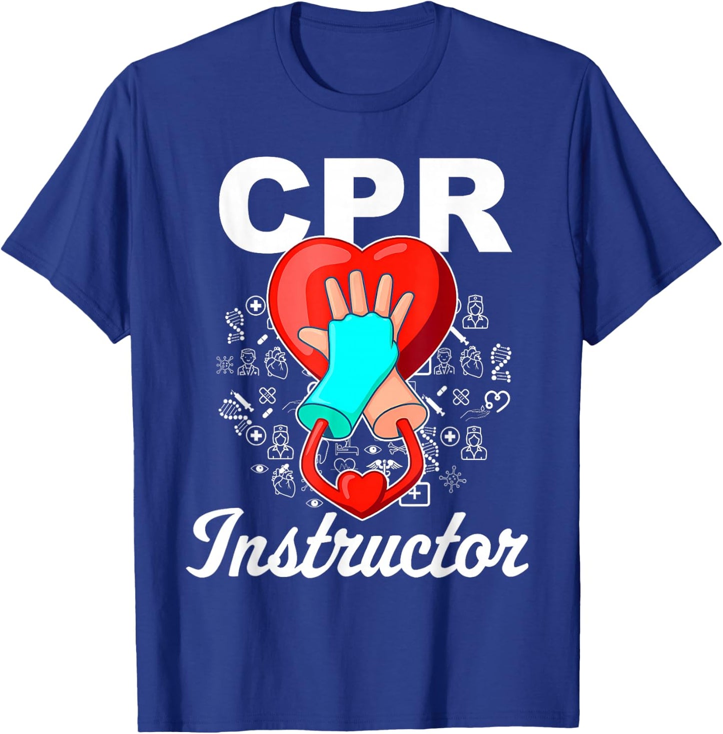 CPR Instructor Emergency First Aid AED Certified CPR Nurse T-Shirt - T-Shirt | Royal