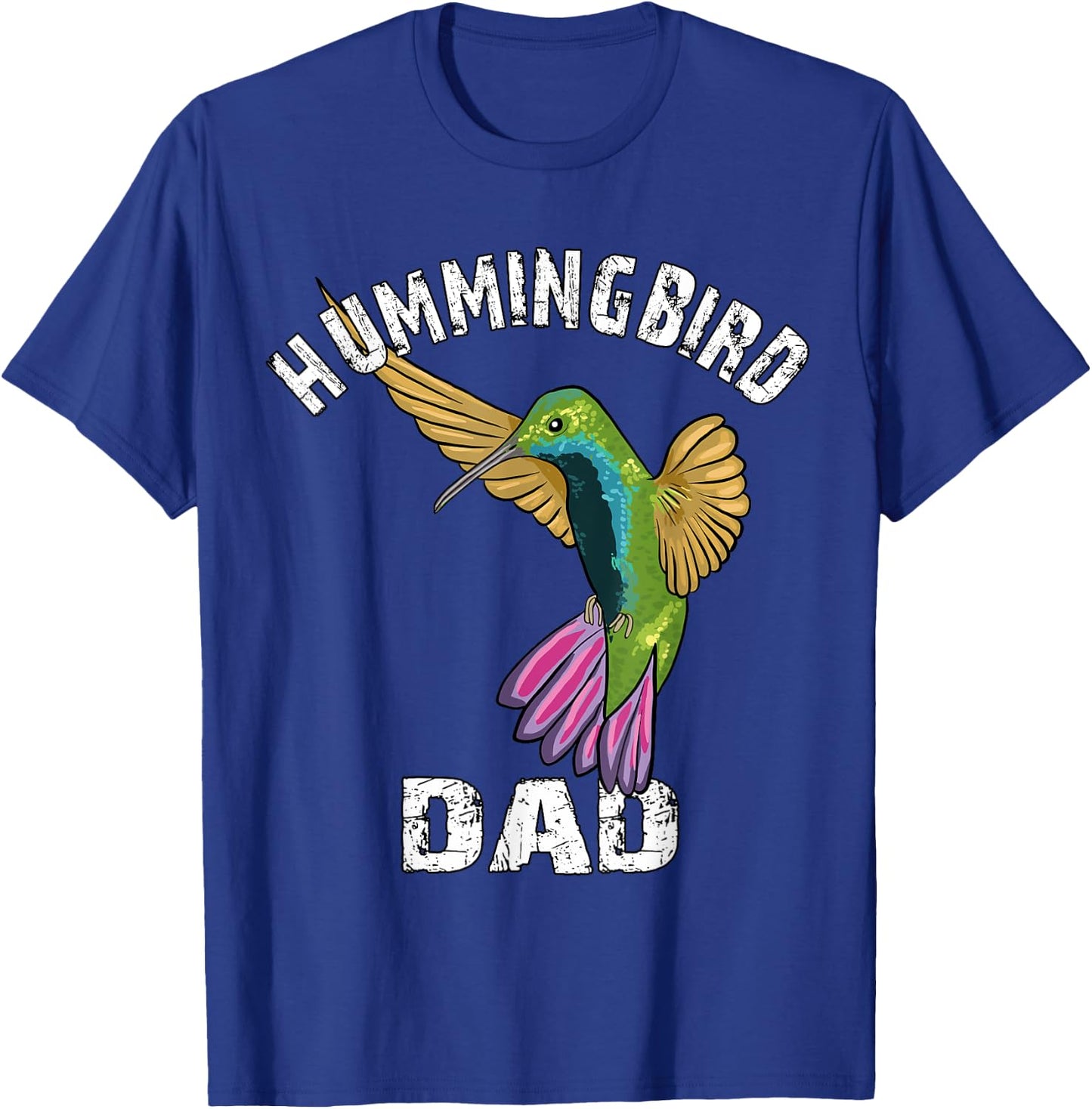 Hummingbird Dad Lover Illustration Hummingbird Art T-Shirt - T-Shirt | Royal