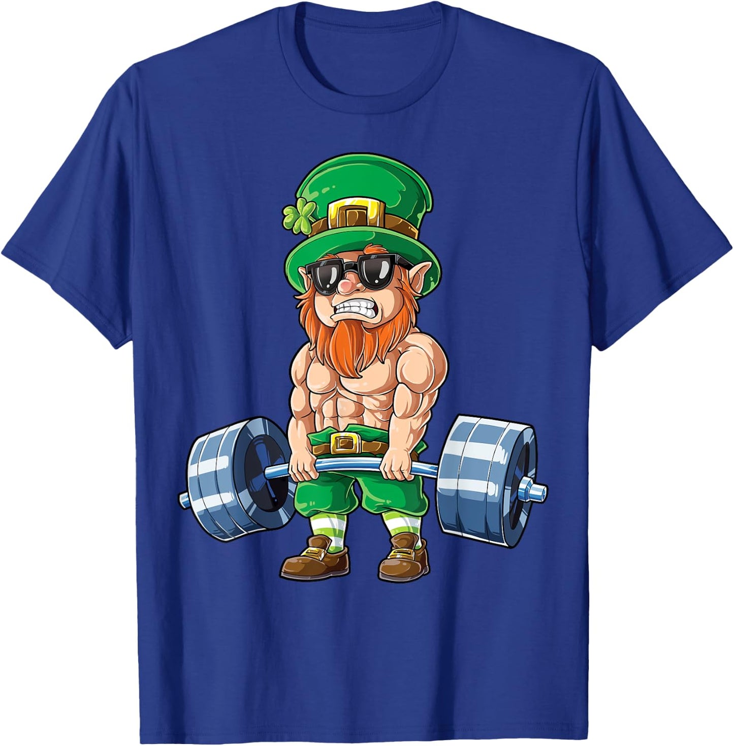 Leprechaun St Patrick's Day Weightlifting Deadlift Fitness T-Shirt - T-Shirt | Royal