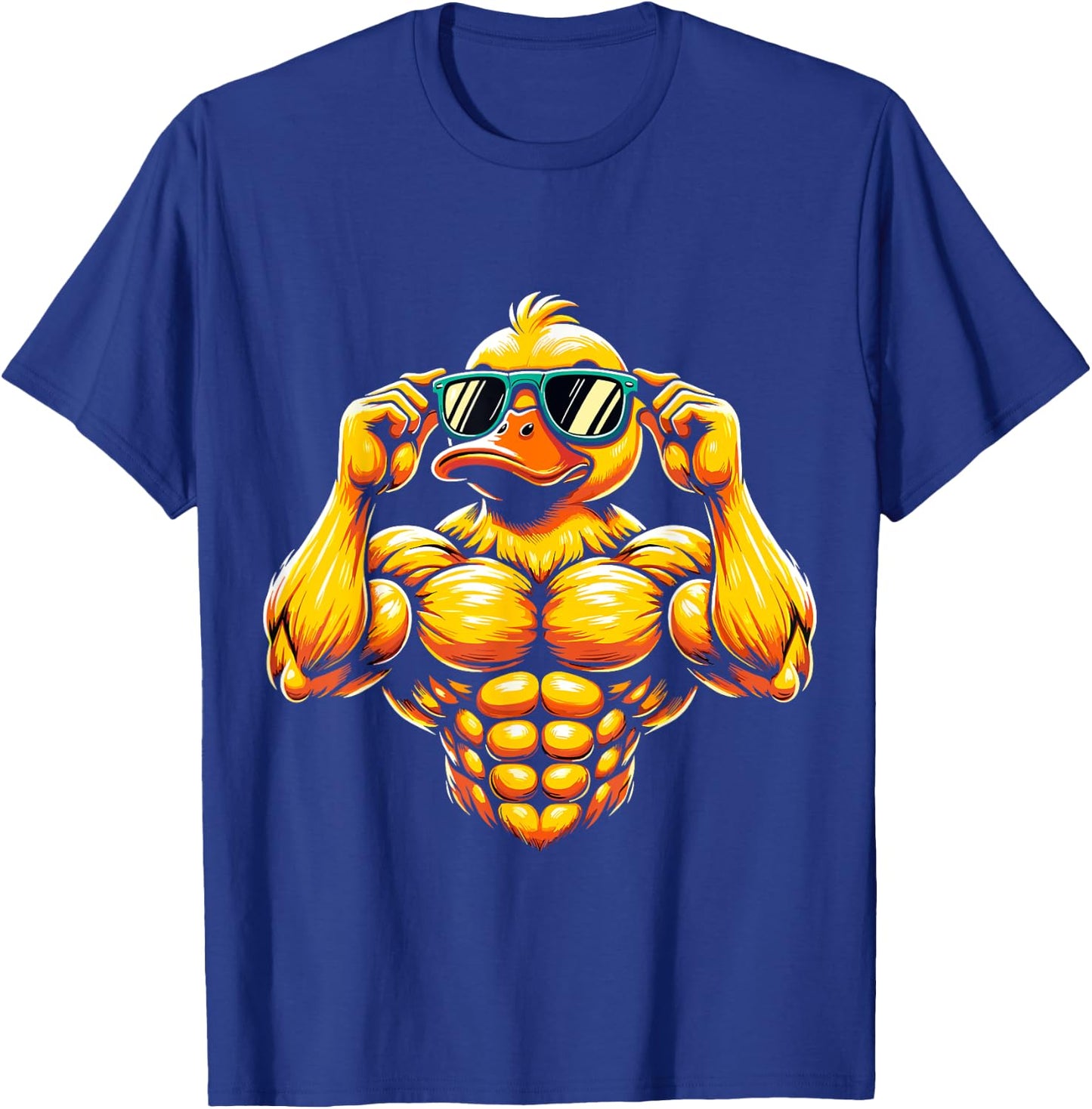 cool Rubber Duck Muscular Fitness Gym Duck T-Shirt - T-Shirt | Royal