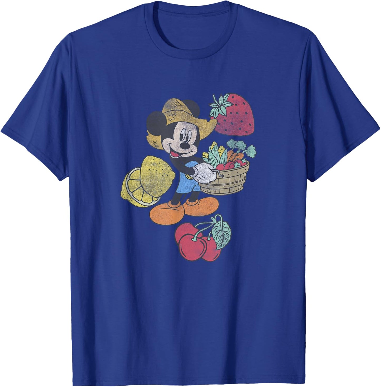 Disney Mickey Farming Fruits & Veggies Smiling T-Shirt - T-Shirt | Royal
