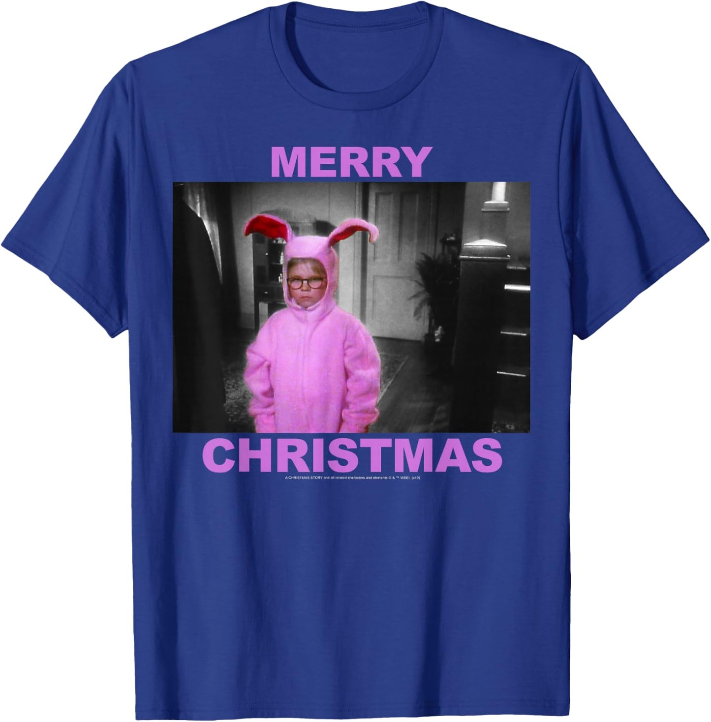 A Christmas Story Ralphie Pink Bunny Suit Merry Christmas T-Shirt - T-Shirt | Royal