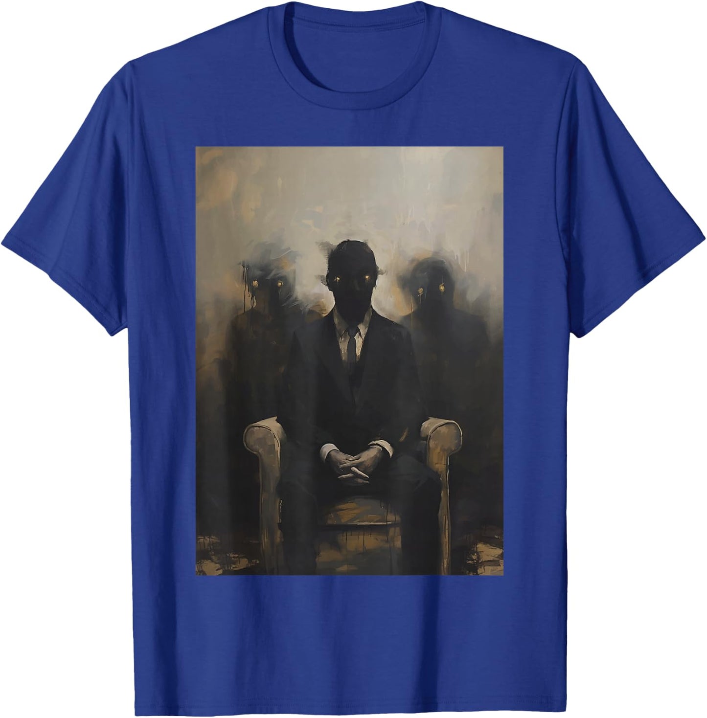 Creepy Occult Horror Dark Conspiracy Gothic Alt Demon Art T-Shirt - T-Shirt | Royal
