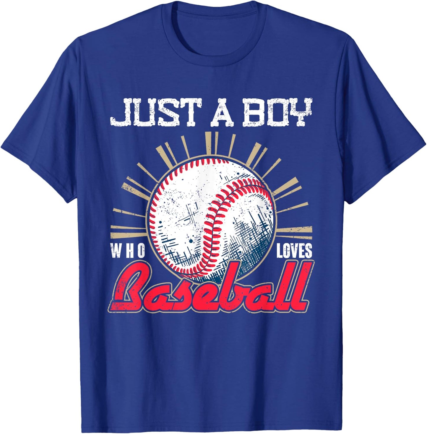 Ball Baseball Player Boys Just A Boy Who Loves Baseball T-Shirt - T-Shirt | Royal
