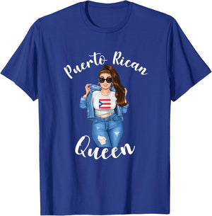 Puerto Rican Queen Proud Mexican Latin Sunshine Sassy Woman T-Shirt - T-Shirt | Royal