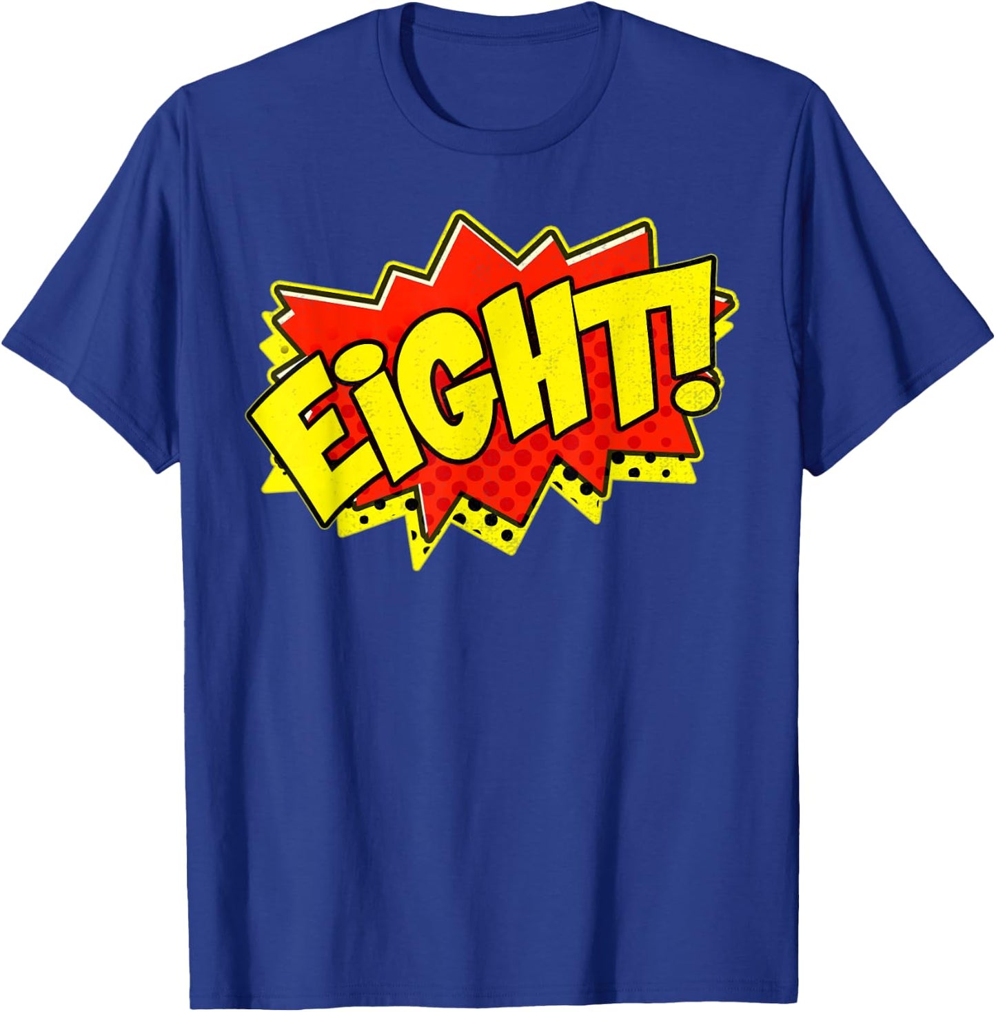 Boy Eight Superhero Comic Book Hero 8th Birthday Boy 8 Years T-Shirt - T-Shirt | Royal