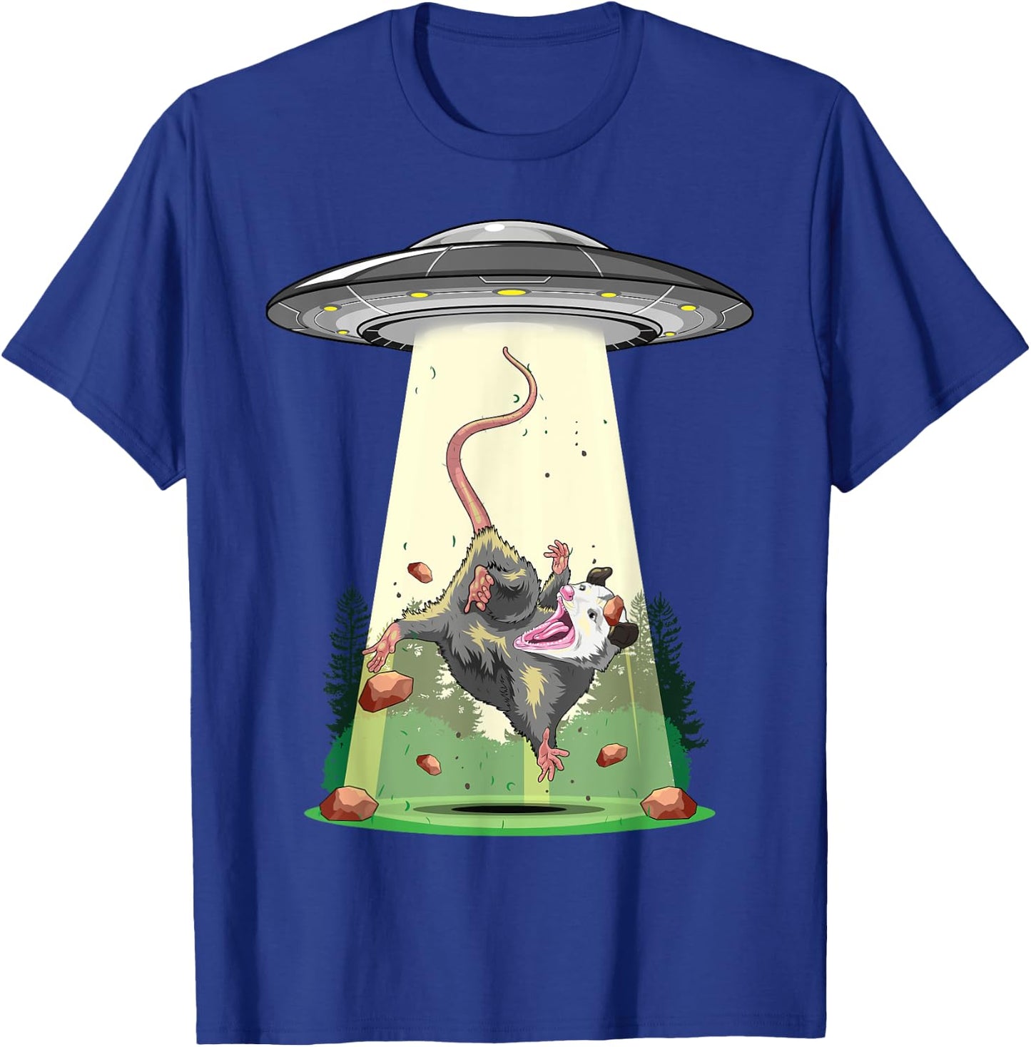 Alien Abduction Shirt Opossum UFO Flying Saucer Conspiracy T-Shirt - T-Shirt | Royal