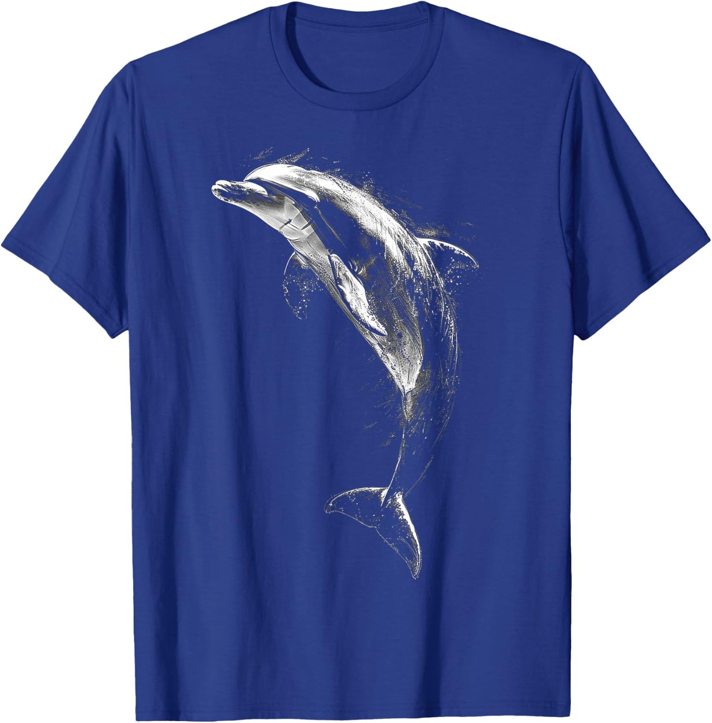 Dolphin Art Drawing Animal Illustration Motif Dolphin T-Shirt - T-Shirt | Royal
