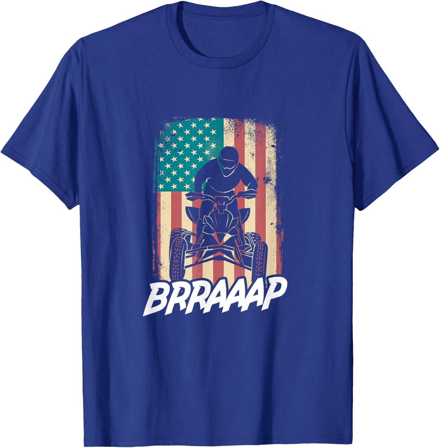 ATV USA American Flag Quad Bike Four Wheeler Biker Rider T-Shirt - T-Shirt | Royal
