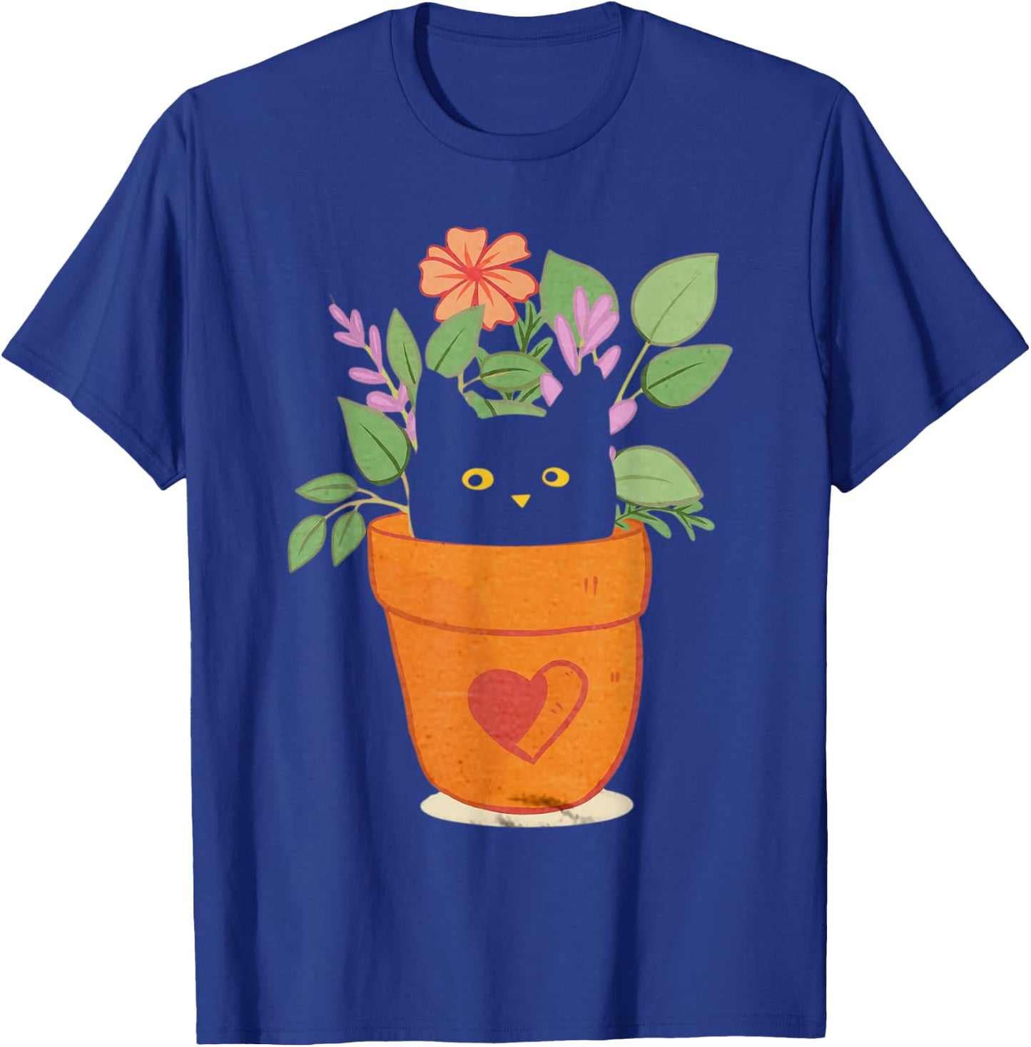 Funny Cat and Plant for Plant Lover Gardener Gardening T-Shirt - T-Shirt | Royal