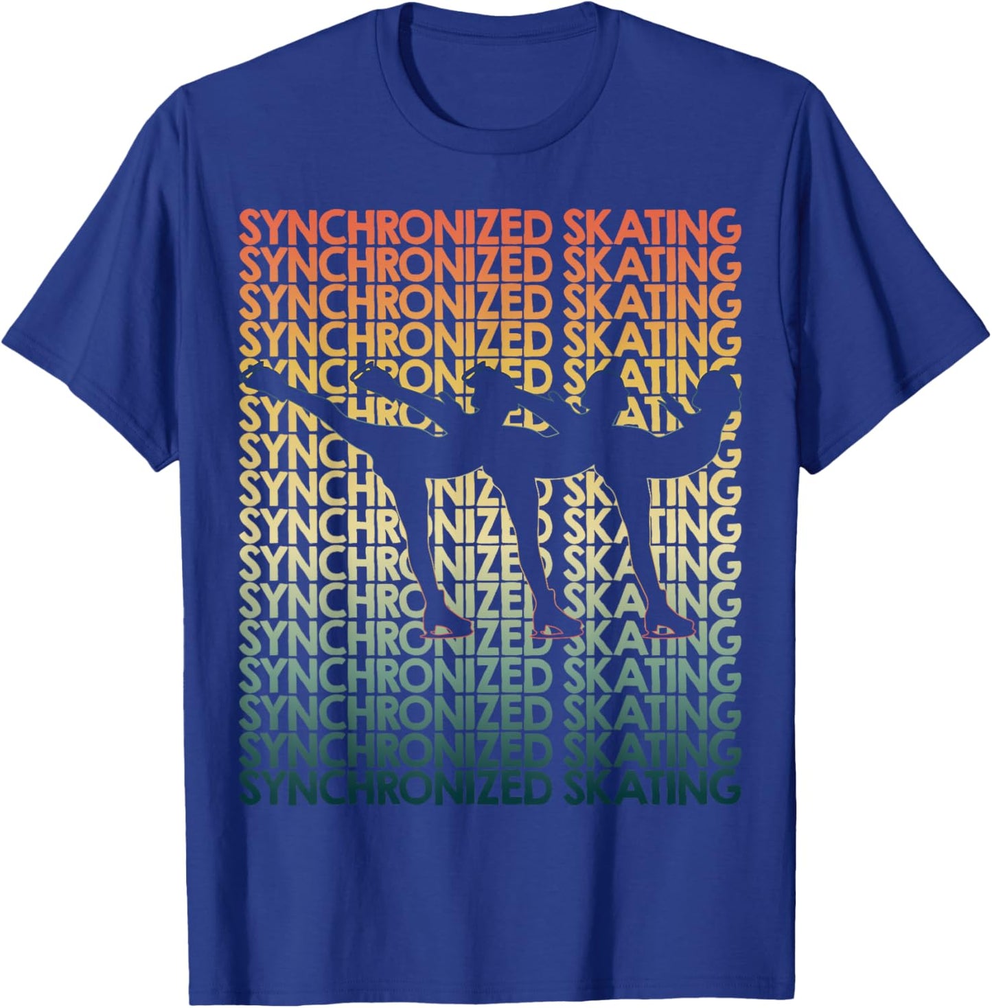 Retro Synchronized skating Repetitive Competitor T-Shirt - T-Shirt | Royal