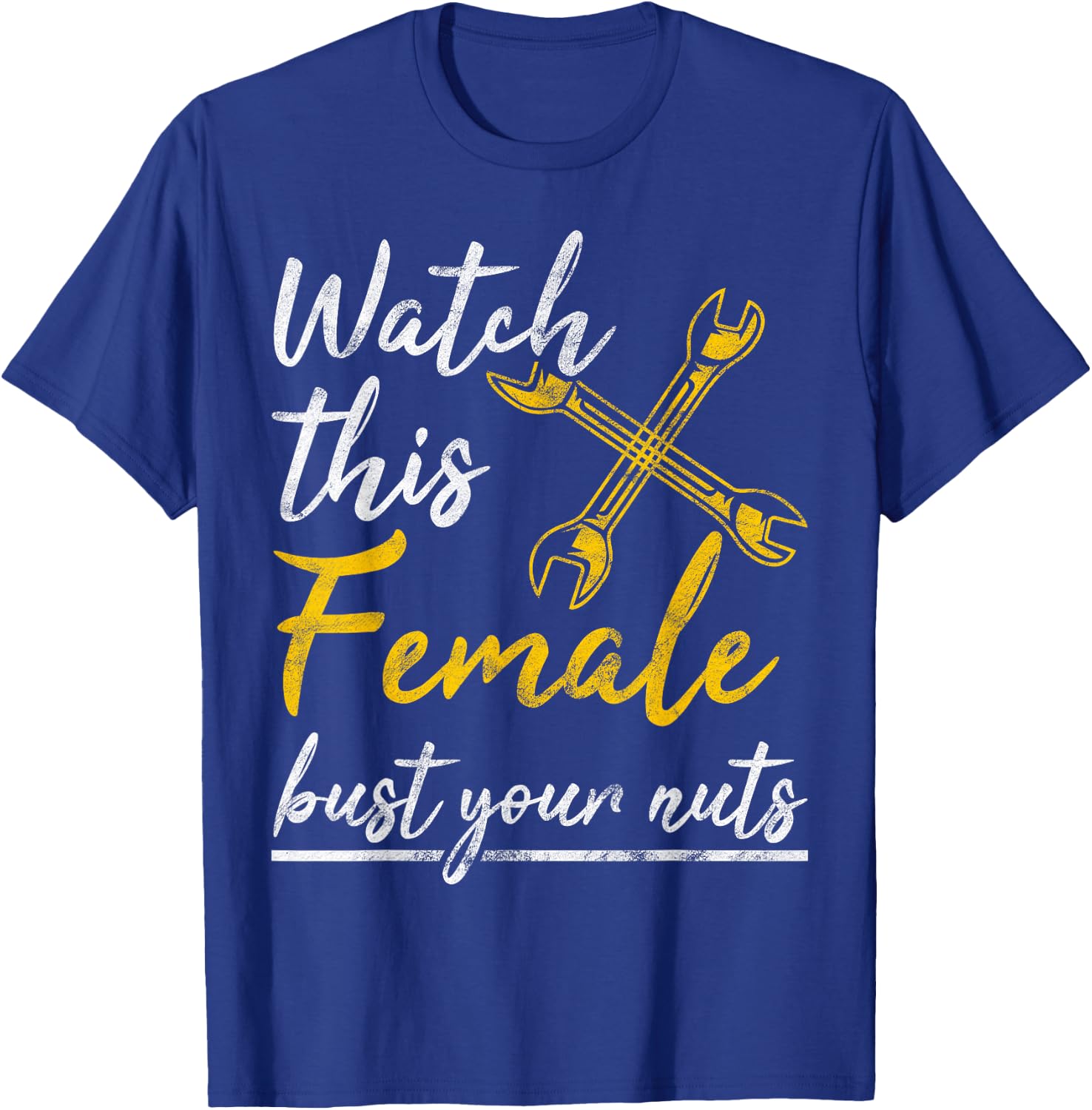 Watch This Female Auto Mechanic Statement Gift T-Shirt - T-Shirt | Royal