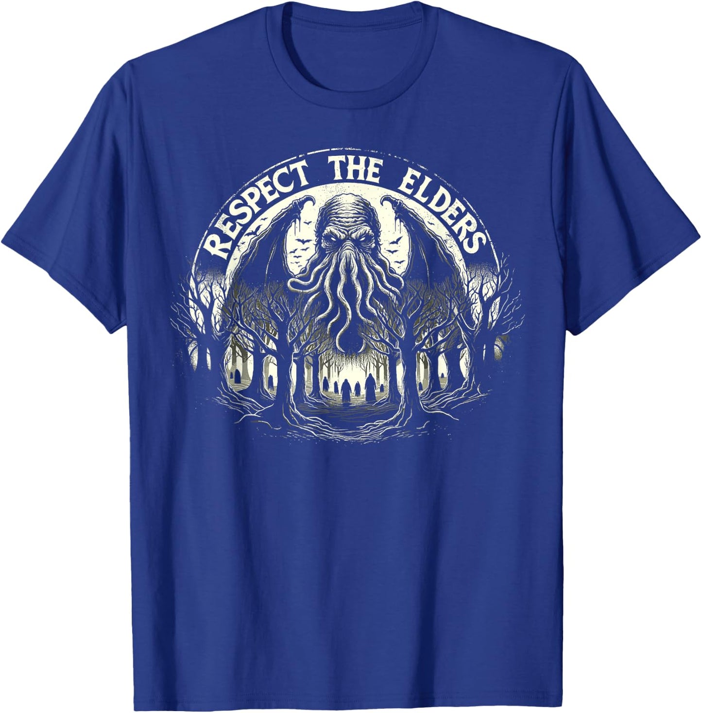 Cthulhu Respect The Elders, Vintage Cosmic Horror T-Shirt - T-Shirt | Royal