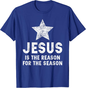Jesus Is The Reason For The Season Christian Faith Christmas T-Shirt - T-Shirt | Royal