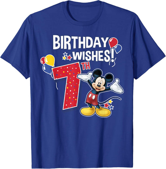 Disney Mickey and Friends Mickey Mouse 7th Birthday Wishes Small T-Shirt - T-Shirt | Royal