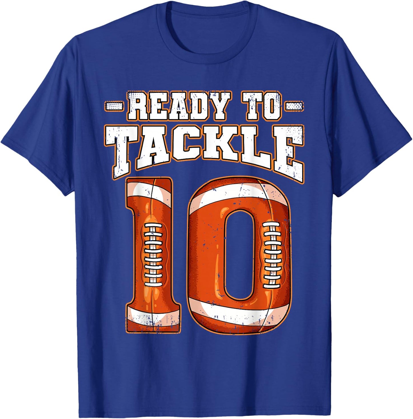 10th Birthday Football , Small, Black T-Shirt - T-Shirt | Royal