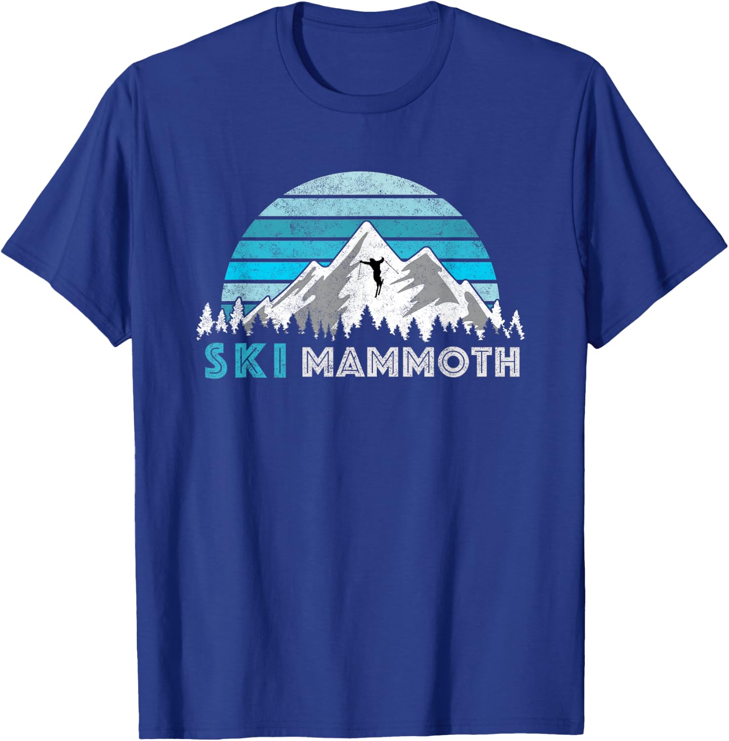 Retro Ski Mammoth, CA Illustration - Vintage Snow Mountain T-Shirt - T-Shirt | Royal
