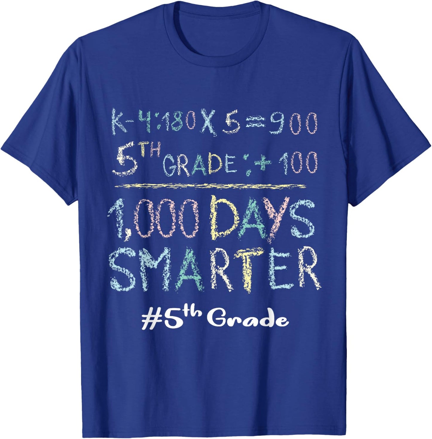 Fifth Grade Teacher 1000 Days Smarter 100 Days Of School T-Shirt - T-Shirt | Royal
