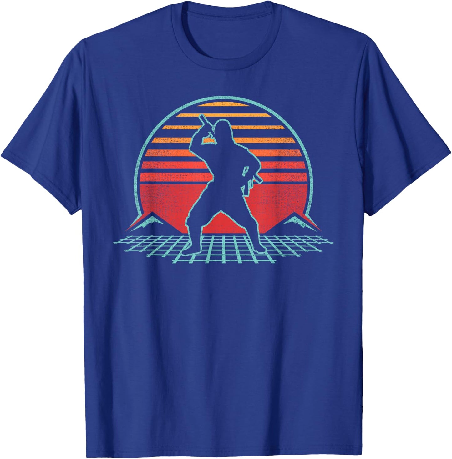 Ninja Shinobi Ninjutsu Warrior Retro Vintage 80s Style Gift T-Shirt - T-Shirt | Royal