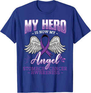 My Hero Is Now My Angel Stomach Cancer Carcinoma Gift T-Shirt - T-Shirt | Royal