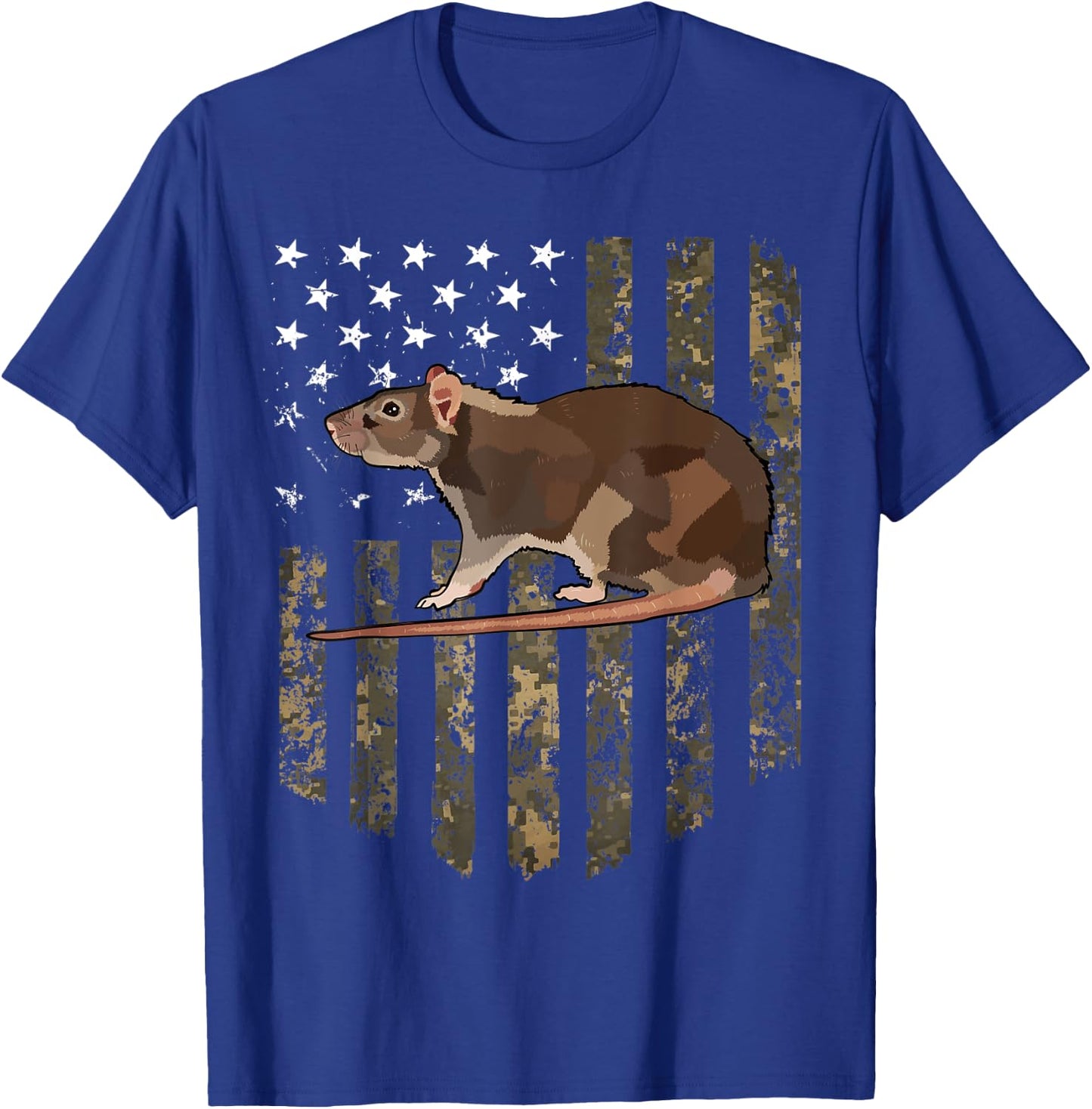 Camo American Flag Rat 4th Of July Farm Animal Kids Men T-Shirt - T-Shirt | Royal