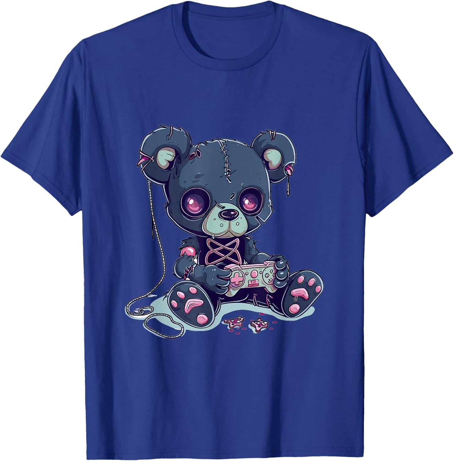 Goth Pastel Cute Creepy Kawaii Gamer Teddy Bear Gaming T-Shirt - T-Shirt | Royal