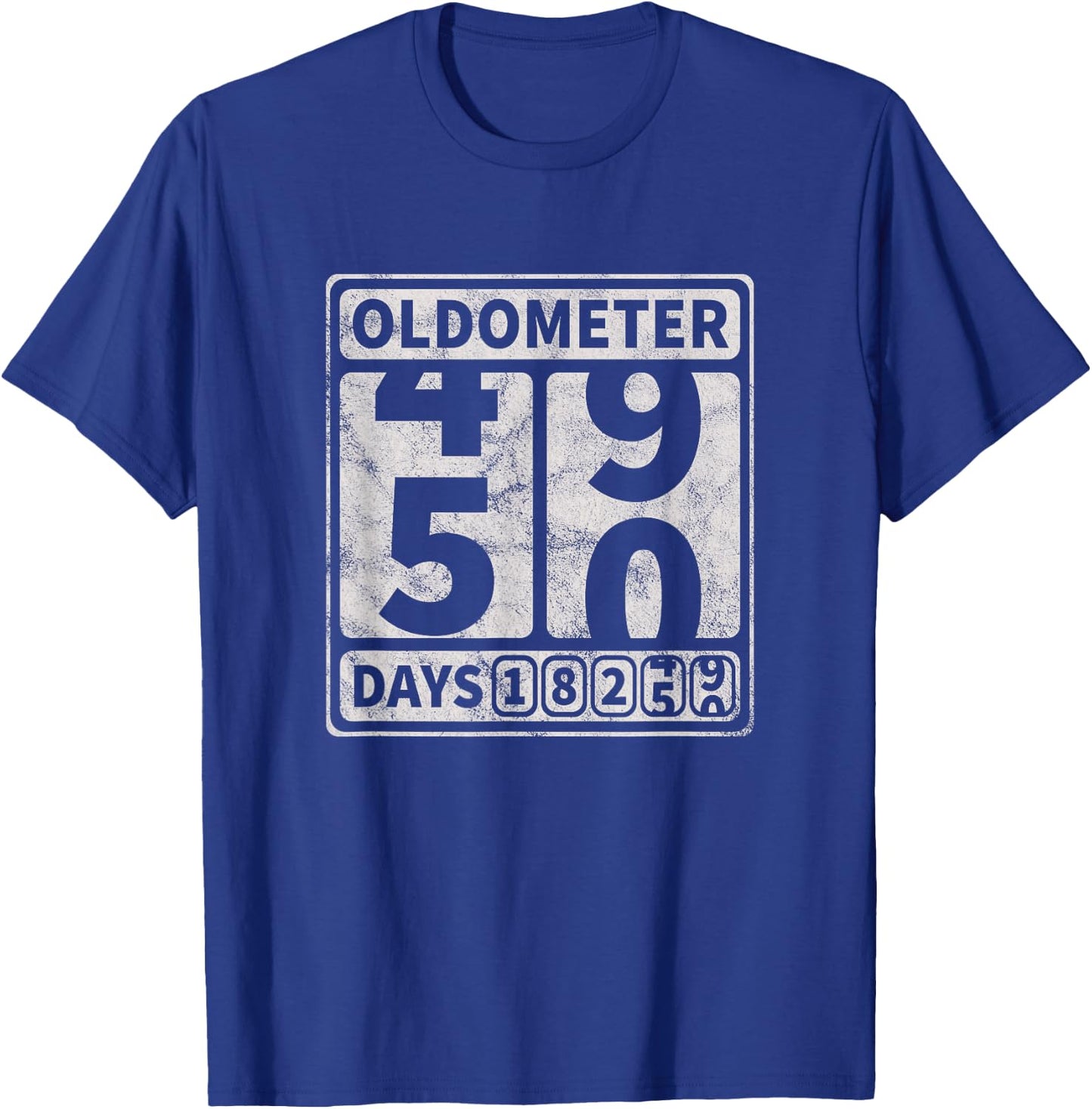 50th Birthday Gift Funny Oldometer 49-50 T-Shirt - T-Shirt | Royal
