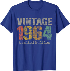 Vintage 1964 Limited Edition 61st Birthday Gifts 61 Year Old T-Shirt - T-Shirt | Royal