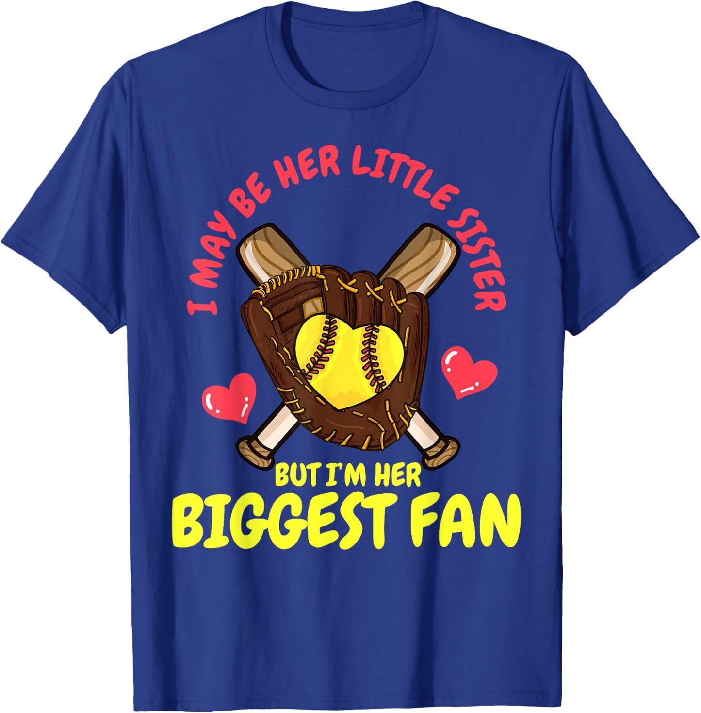 Softball Little Sister T-Shirt - T-Shirt | Royal