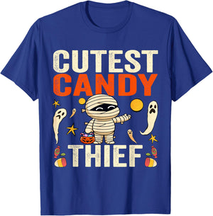 Cutest Candy Thief Funny Trick-Or-Treat Halloween Kids T-Shirt - T-Shirt | Royal
