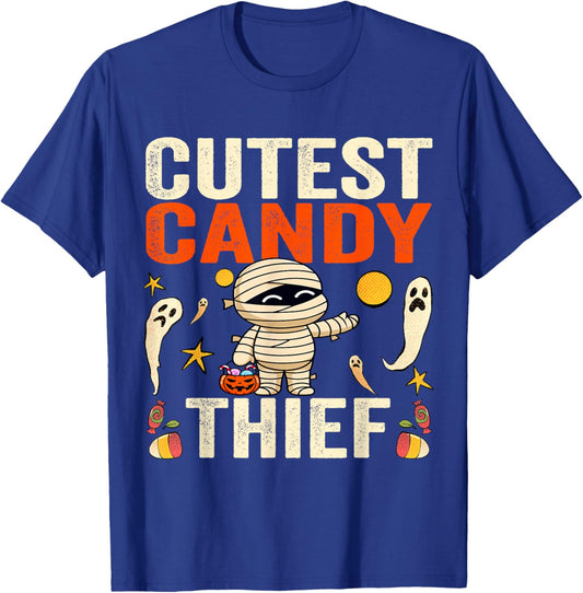 Cutest Candy Thief Funny Trick-Or-Treat Halloween Kids T-Shirt - T-Shirt | Royal